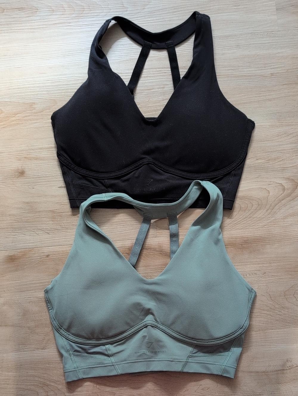 Gymshark Whitney Racerback Sports Bra - Set Of 2 Black & Sage Green